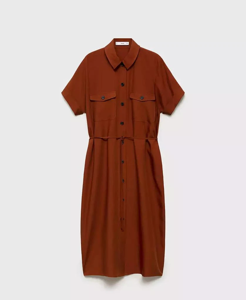 Mango Women's Bow Detail Lyocell Shirt Dress 6