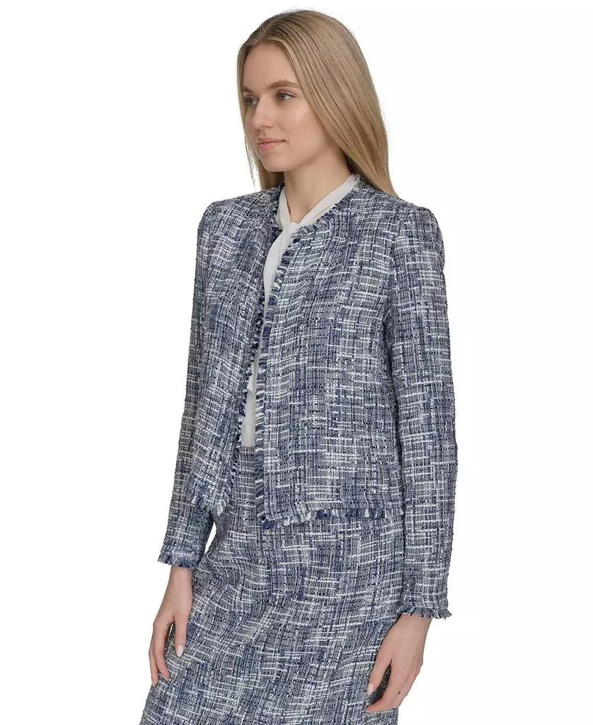 Calvin Klein Petite Open-Front Cropped Tweed Jacket 3