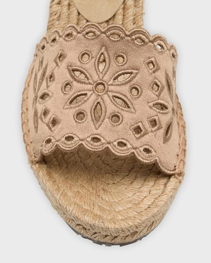 Pedro Garcia Orito Satin Eyelet Wedge Espadrilles 6