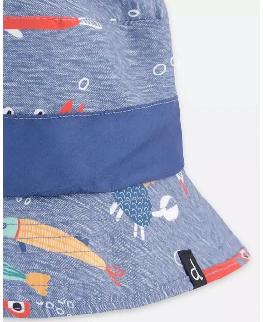 Deux par Deux Baby Boys Polyester Beach Hat Marine Animal Print 4