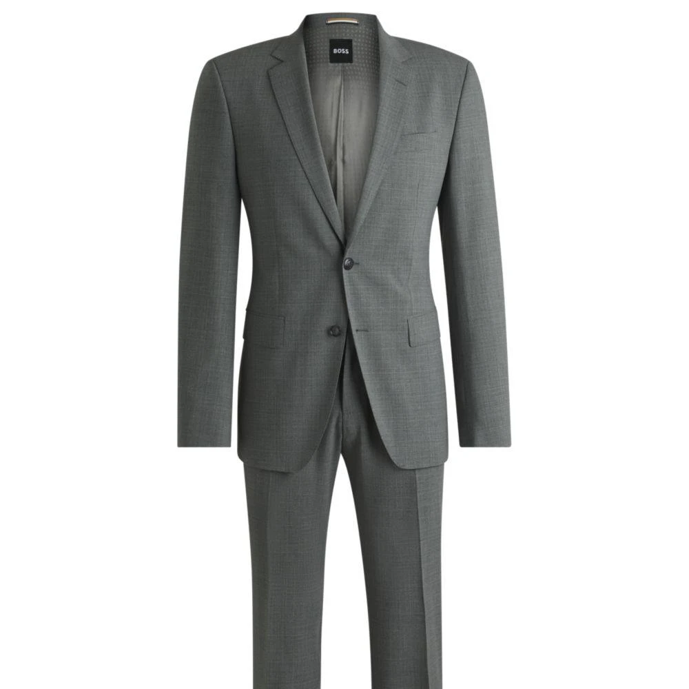 Hugo Boss Slim-fit suit in micro-patterned stretch cloth 1