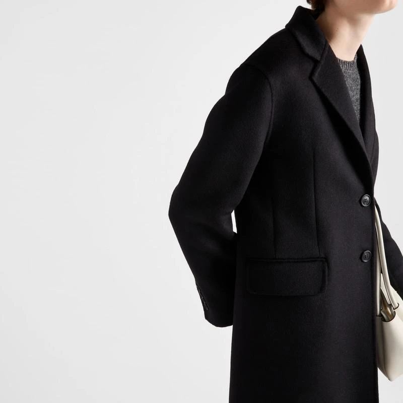 Prada Single-breasted cashgora coat in black 4
