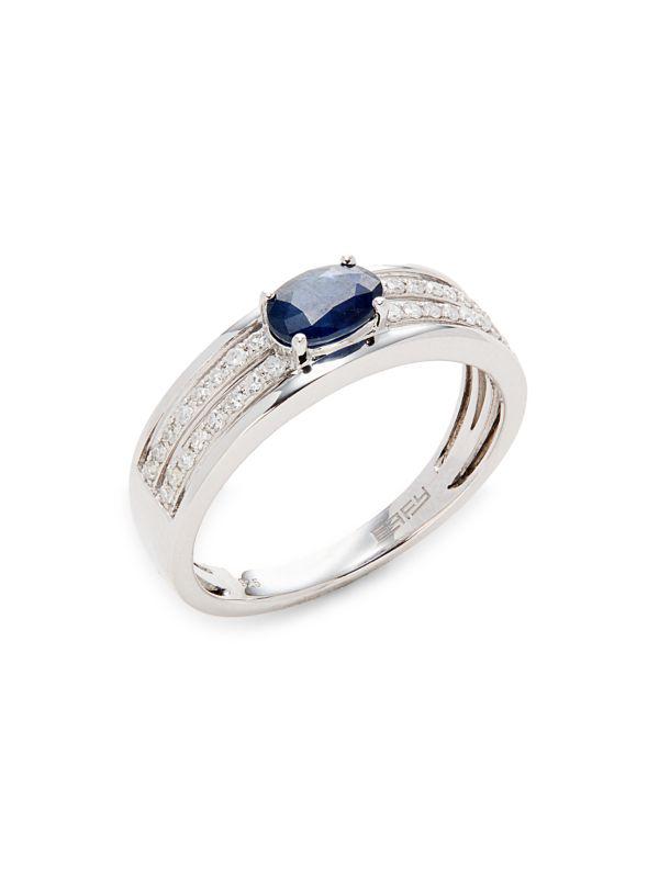 Effy Eny Sterling Silver, Sapphire & Diamond Ring