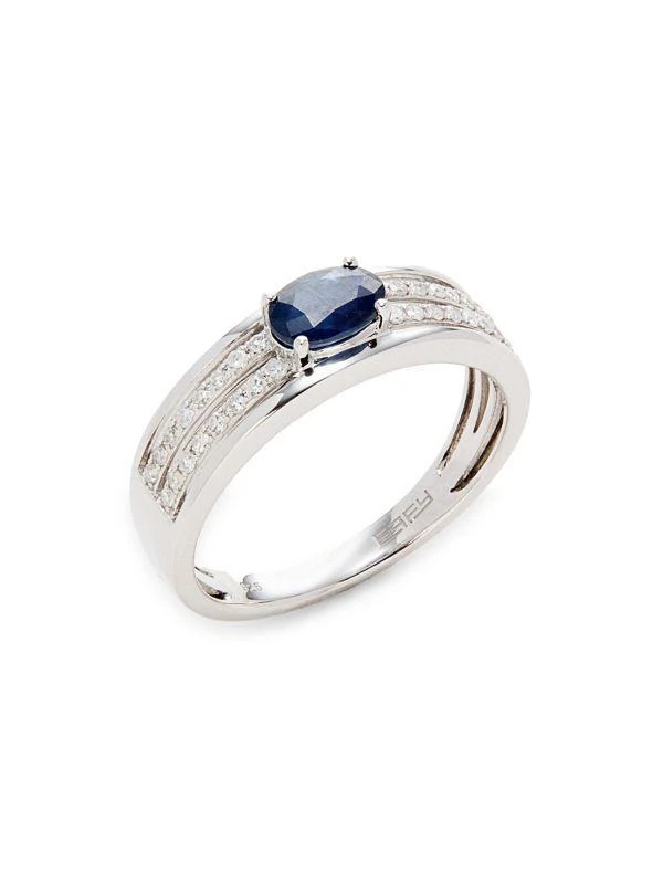 Effy Eny Sterling Silver, Sapphire & Diamond Ring 1