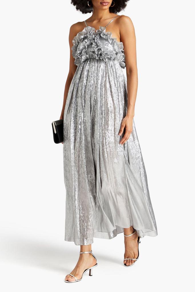 PETAR PETROV Allas ruffled silk-blend lamé maxi dress