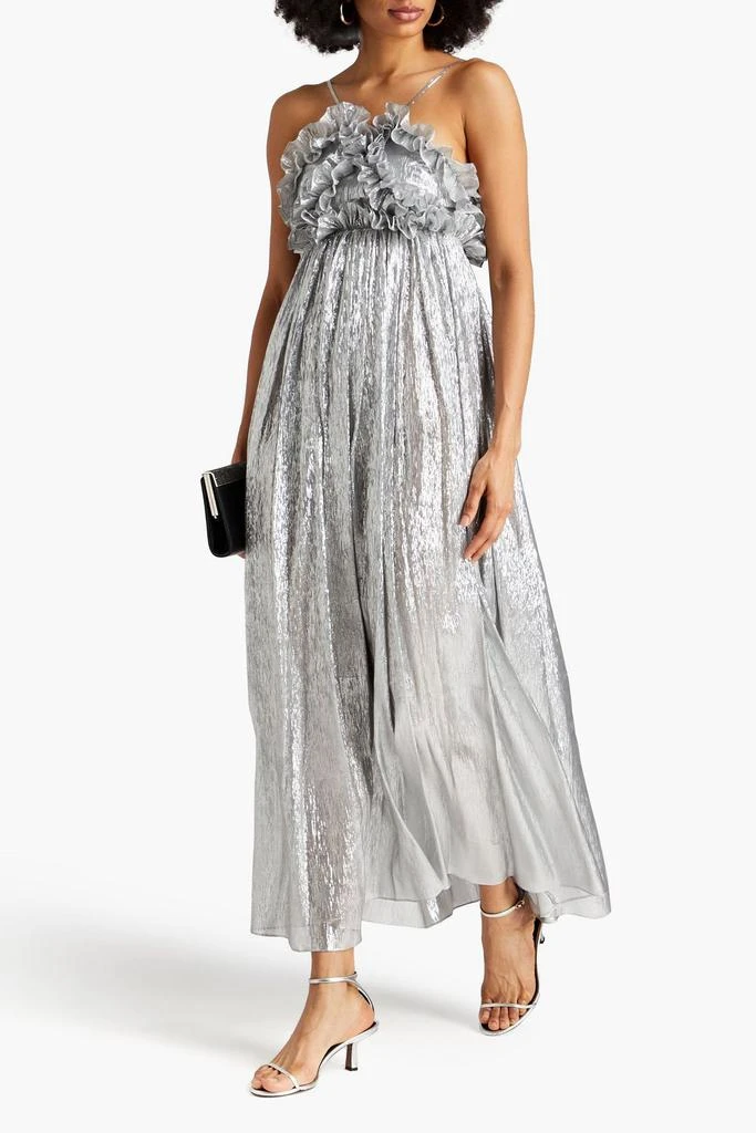 PETAR PETROV Allas ruffled silk-blend lamé maxi dress 2