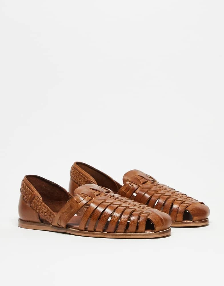 ASOS ASOS DESIGN fisherman sandals in tan leather 3