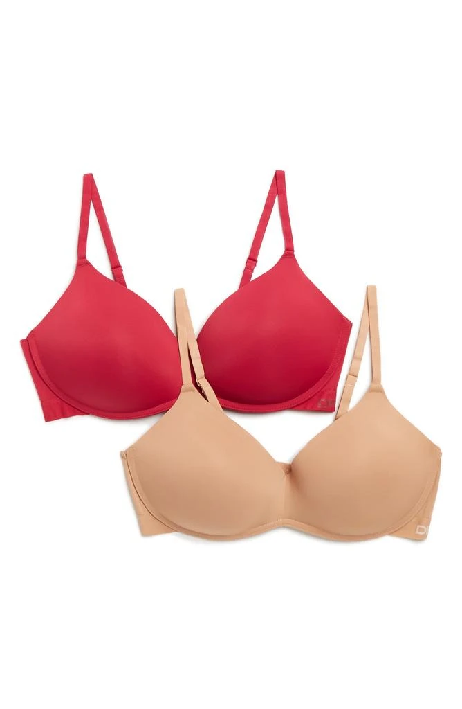 DKNY 2-Pack Micro Logo Band T-Shirt Bras 1