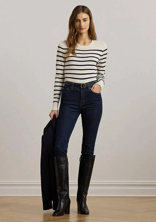 Ralph Lauren Ralph Lauren Petite Striped Cotton Blend Sweater 4