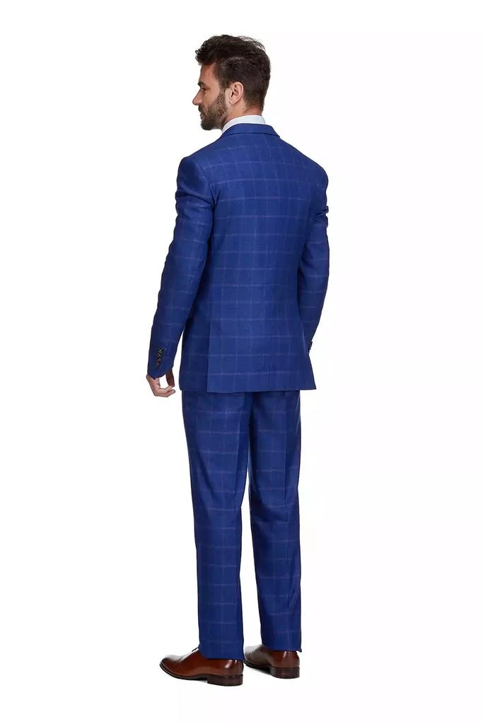 Gino Vitale Men's 3-Piece Windowpane Plaid Slim Fit Suit 3