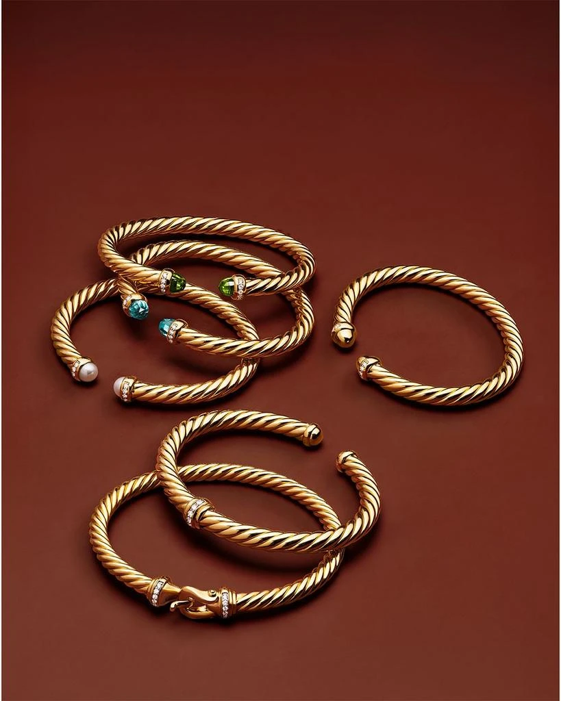 David Yurman Cablespira® Buckle Bracelet in 18K Yellow Gold with Diamonds, 6mm 7