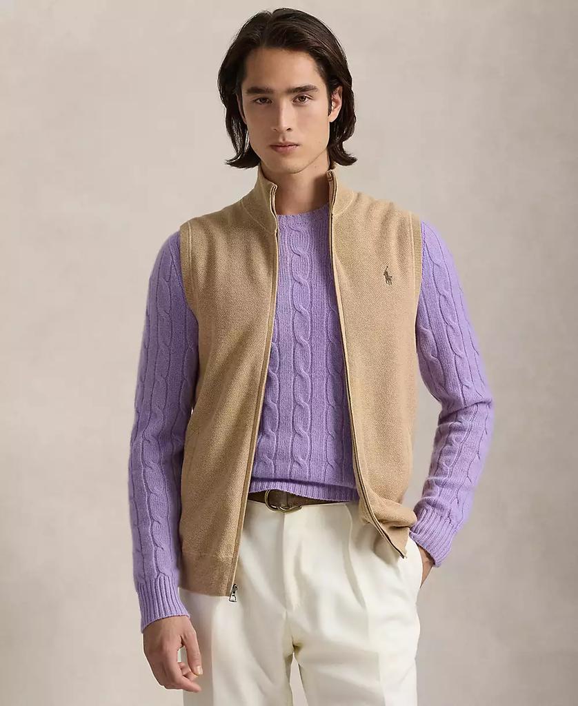 Ralph Lauren Men's Mesh-Knit Cotton Full-Zip Sweater Vest