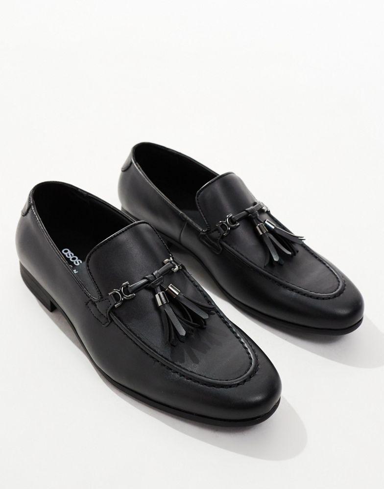 ASOS ASOS DESIGN loafers in black with tassel detail