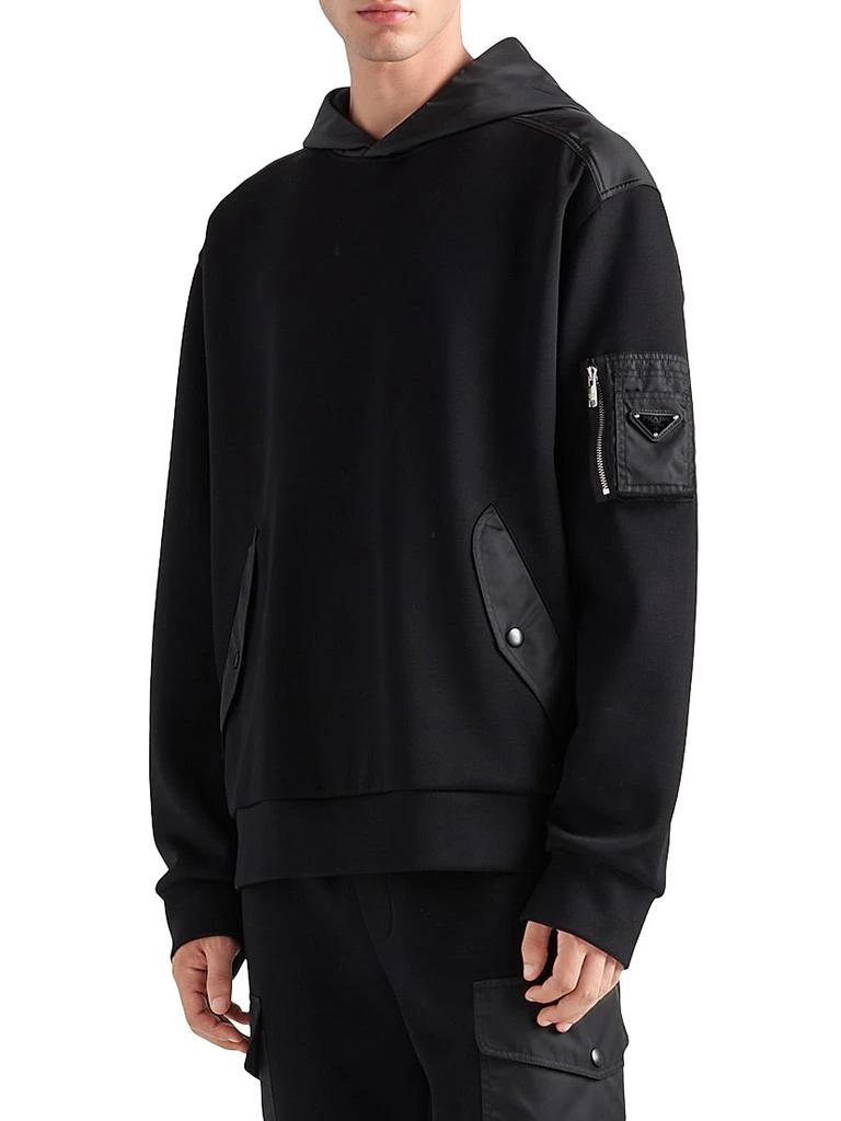 Prada Cotton Fleece and Re-Nylon Hoodie 2