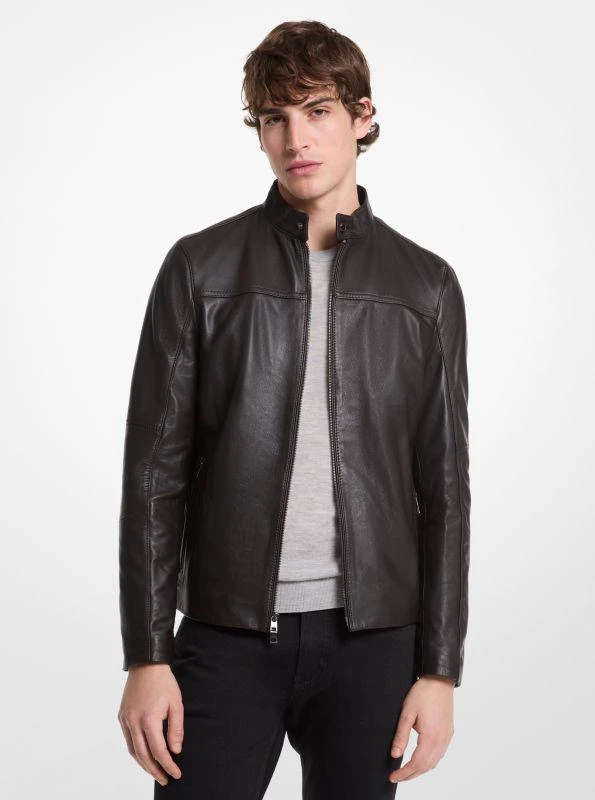 Michael Kors Leather Racer Jacket