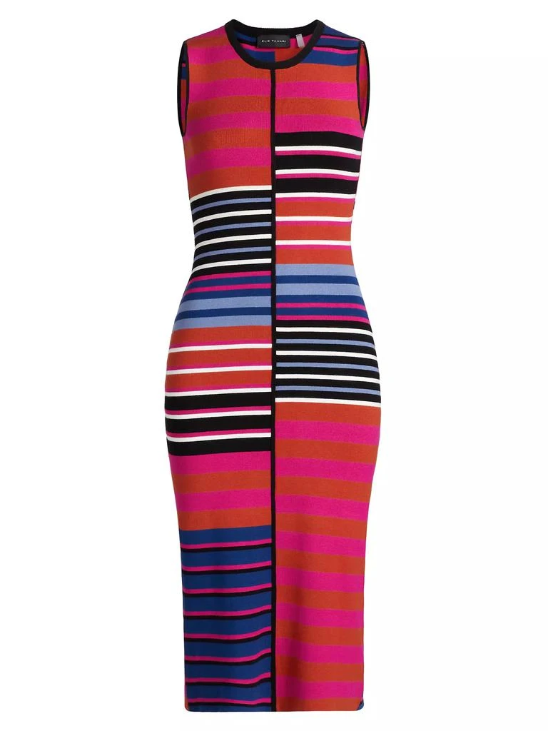 Tahari The Selina Striped Knit Midi-Dress 1