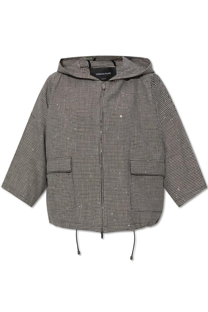 Fabiana Filippi Sequin Embellished Hooded Jacket – On Sale Now