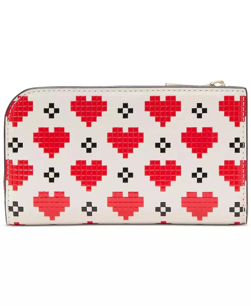 kate spade new york Devin Pixel Hearts Embossed Saffiano Leather Slim Bifold Wallet 3