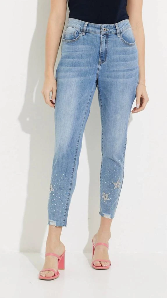 ORLY Star Bling Lower Leg Jeans In Medium Blue 1