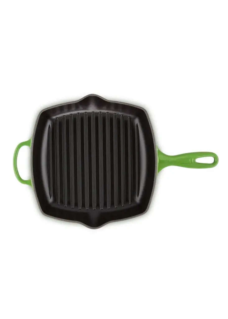 Le Creuset Signature cast iron square grillit 26cm bamboo green 3