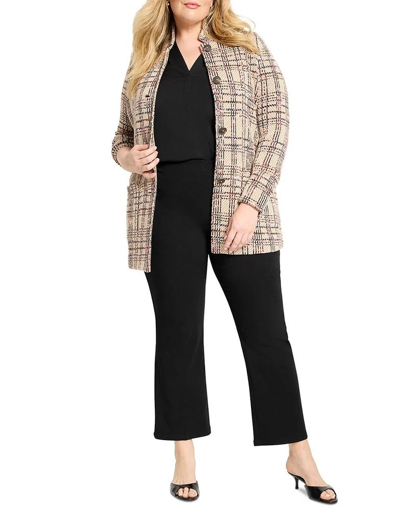 NIC+ZOE Plus Stitchy Plaid Knit Blazer 2