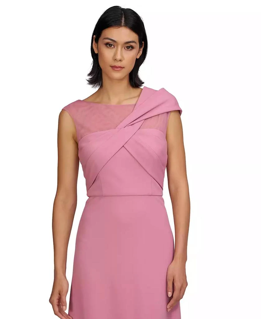 JS Collections Women's Jordyn Twisted-Bodice Illusion-Neck Gown 3