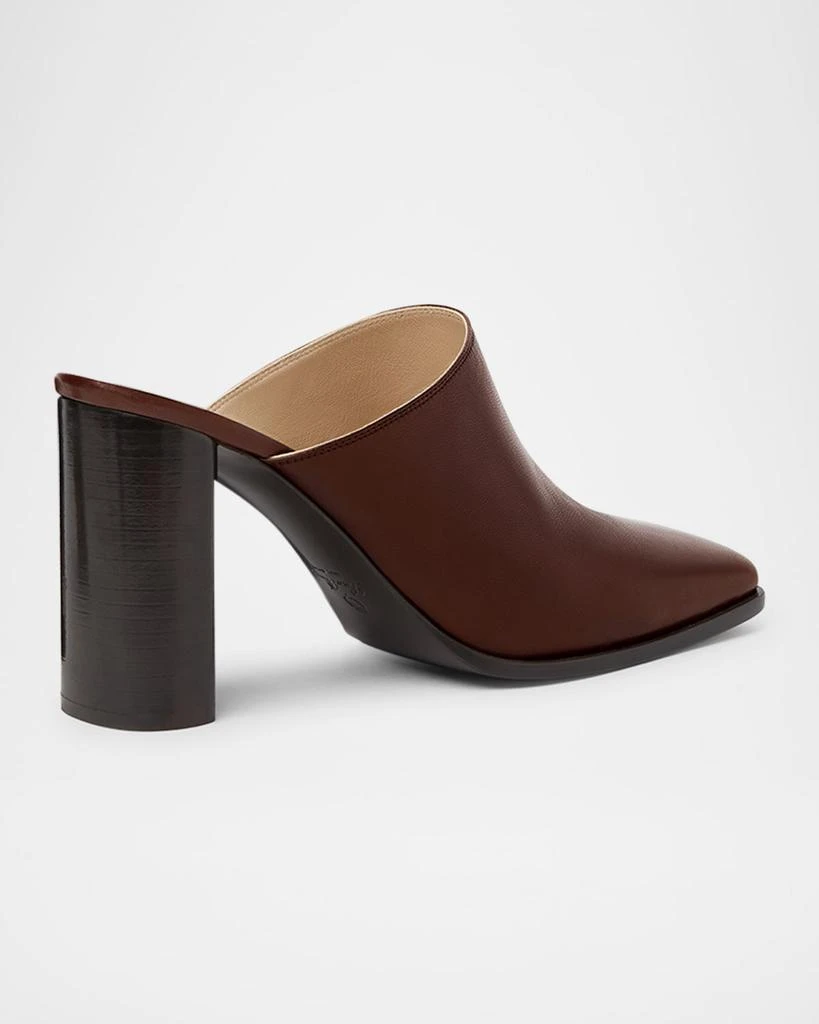 Loro Piana Alba Leather Square-Toe Mules 4
