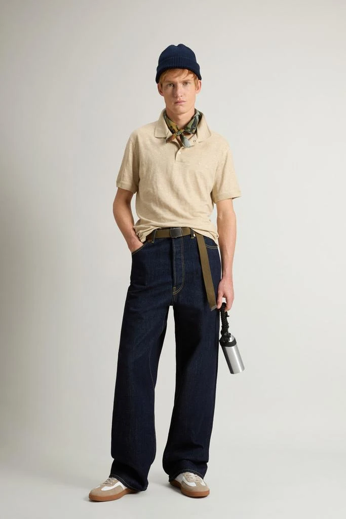 Woolrich Pure Linen Polo Shirt - Men - Blue 2