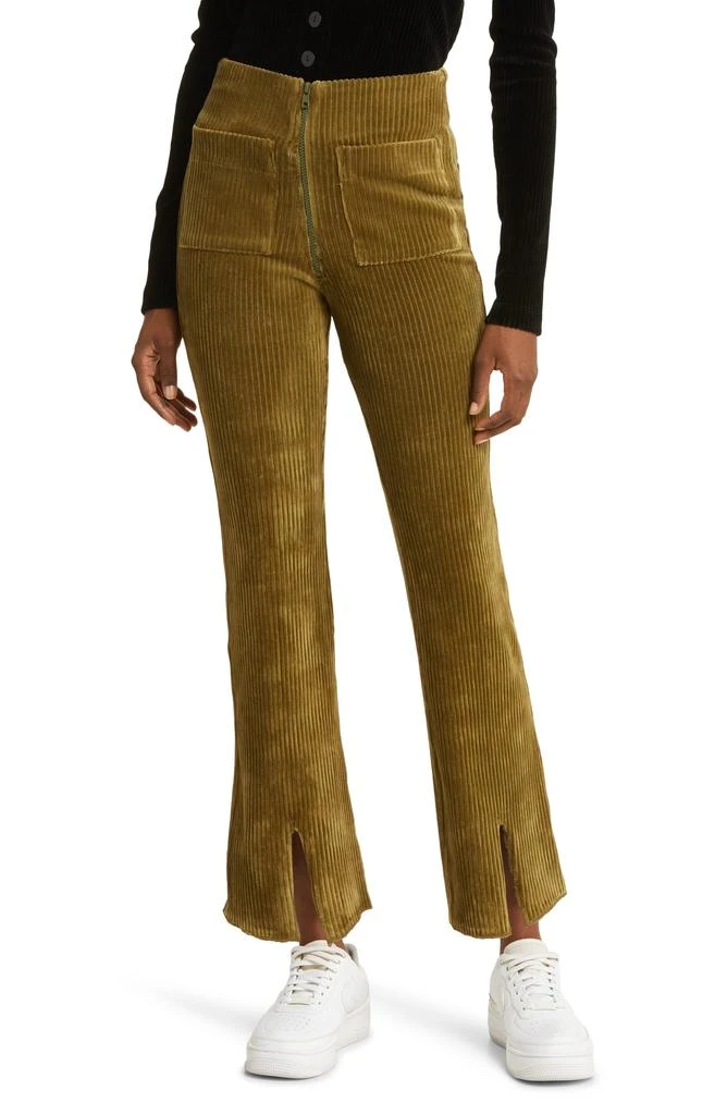KkCo Canyon Front Slit Corduroy Ankle Pants 1