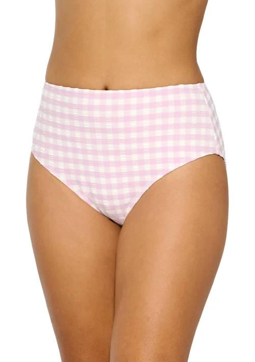 TRUE CRAFT Craft Womens Gingham High Waist Swim Bottoms 1