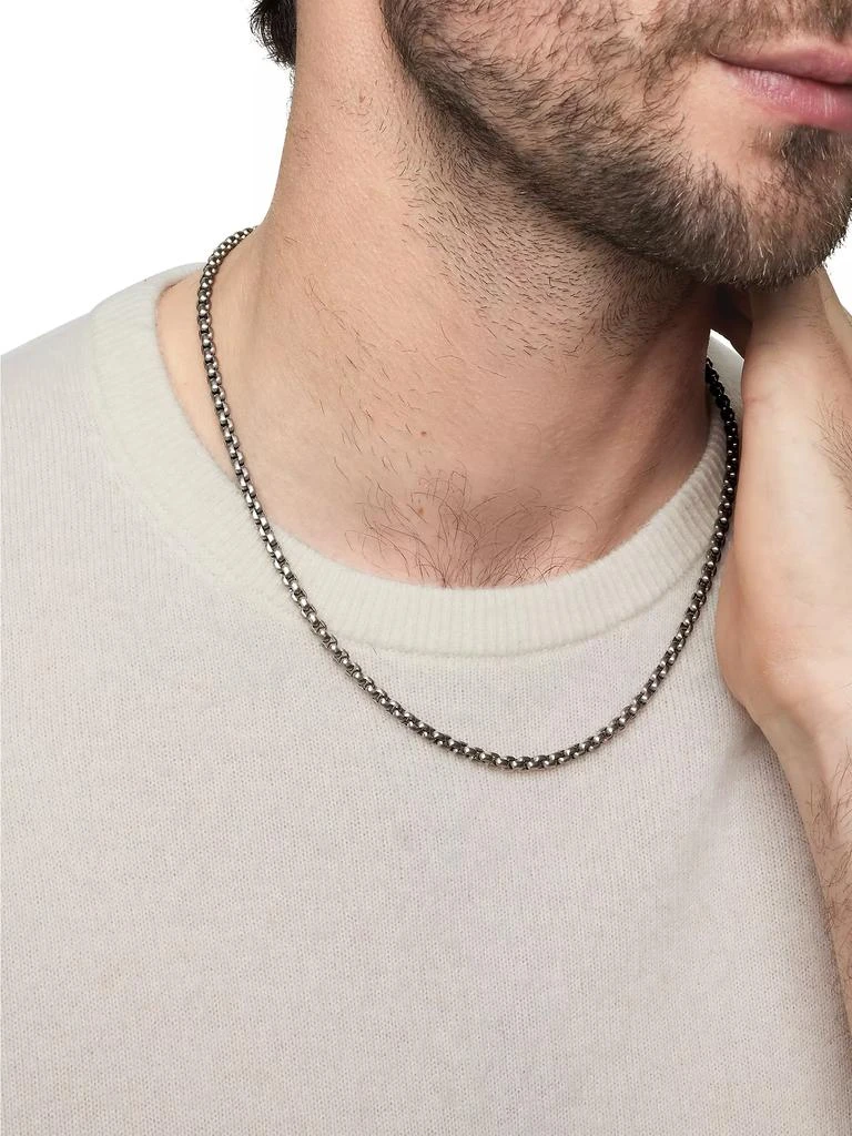 David Yurman Box Chain Necklace with Grey Titanium 3