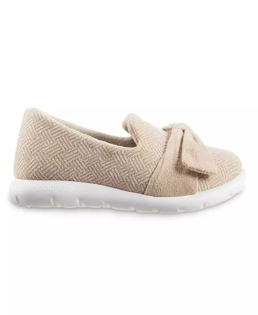 Isotoner Signature Women's Indoor/Outdoor Zenz Hatch Knit Closed-Back with Tie Slip-Ons 9