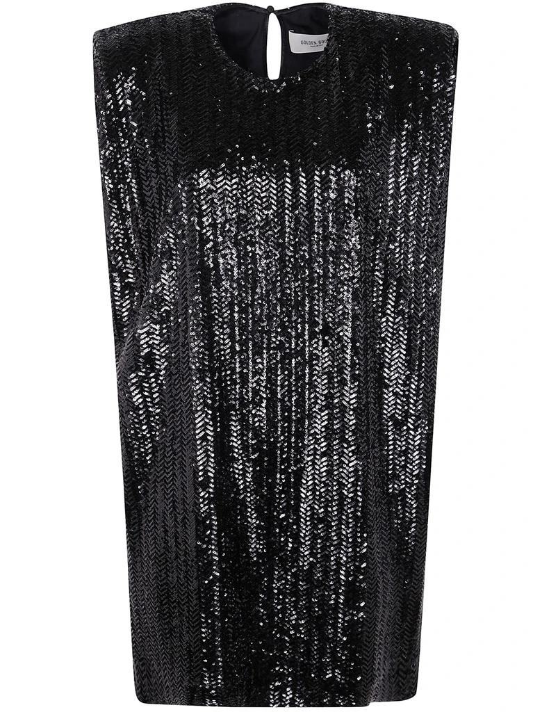 Golden Goose Journey W`s Sleeveless Tee Dress With Shoulderpads Full  Paillettes - Dresses & Skirts - BeyondStyle