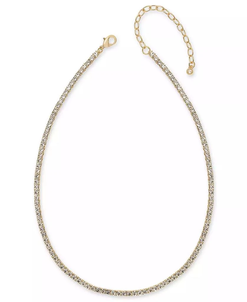 On 34th Crystal All-Around Tennis Necklace, 15" + 2" extender, Exclusively at Macy
s