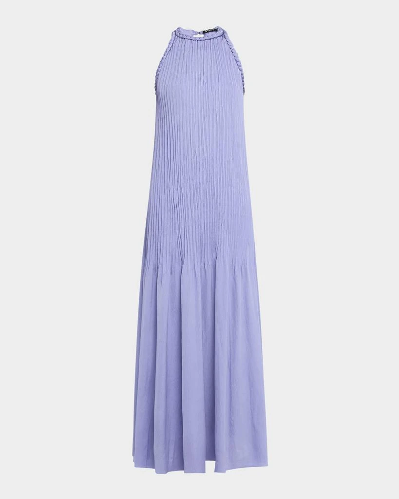 Eva Braided-Trim Plisse Halter Maxi Dress  On Sale Now with Up to 50% Off  | Discover Exclusive Deals & Savings at BeyondStyle  Authentic UNGARO  women|women's clothing|Women|gowns|dresses with Limited-Time Discounts, Free