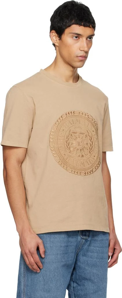 Balmain Beige Embroidered 
Balmain
 Médaille T-shirt 2