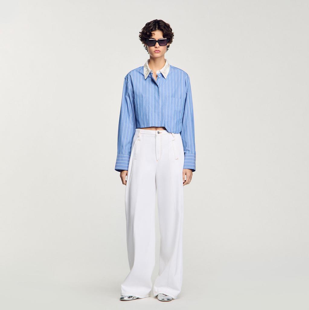 Sandro Striped cropped shirt