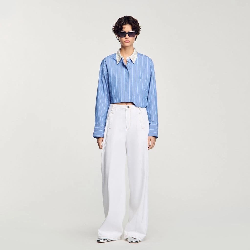 Sandro Striped cropped shirt 1