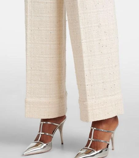 Valentino Sequined tweed wide-leg pants 5