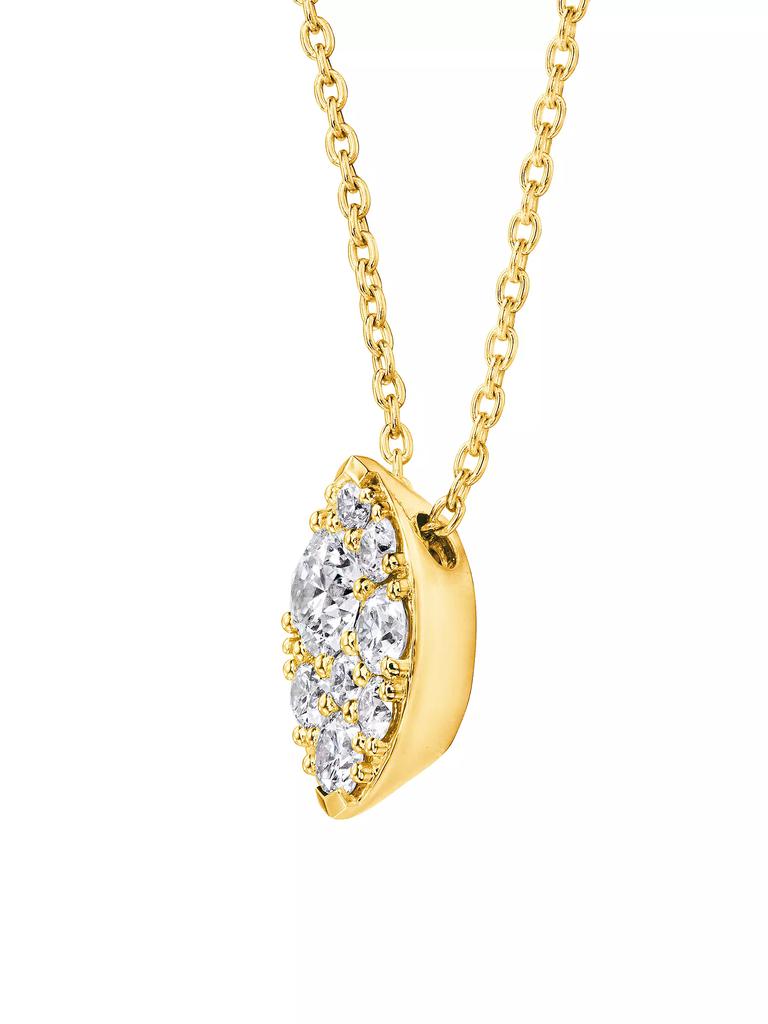 Hearts On Fire Tessa 18K Yellow Gold & 0.23-0.37 TCW Diamond Marquise Cluster Pendant Necklace