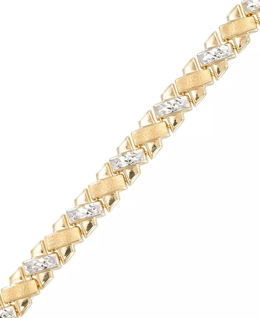 Macy
s Diamond Cut Bracelet in 18k Two-Tone Gold Over Sterling Silver 2