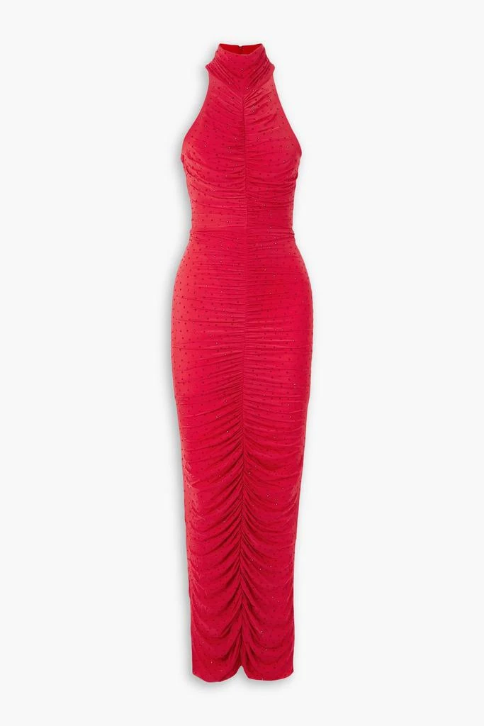 Alex Perry Gabe crystal-embellished ruched stretch-jersey turtleneck gown 1