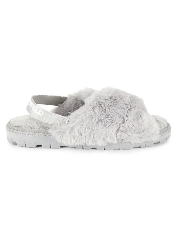 Karl Lagerfeld Paris Jessica Faux Fur Platform Slippers 1