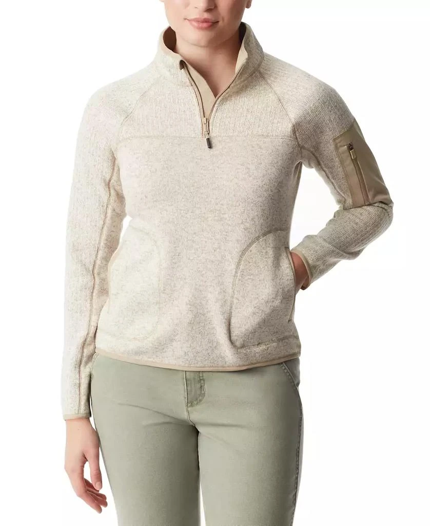 BASS OUTDOOR Women's Mixed-Media Pullover Sweater 1