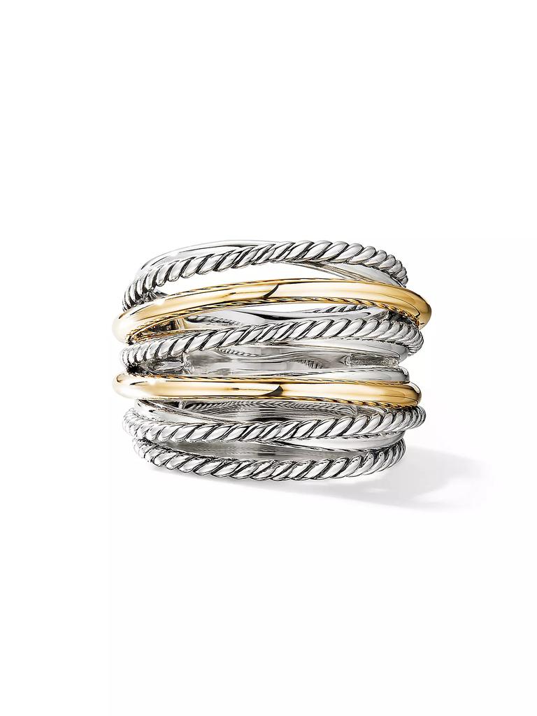 David Yurman Crossover Wide Ring with 18K Yellow Gold