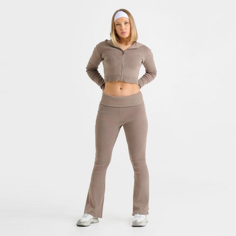 DailySZN Women's DAILYSZN Knit Flare Pants