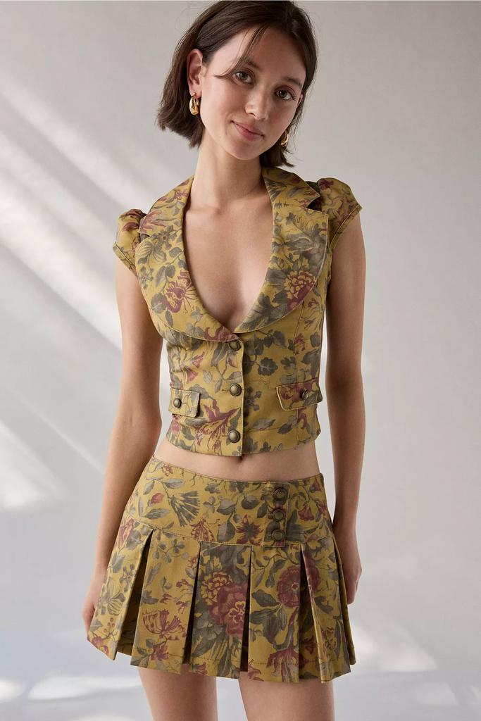 Urban Outfitters UO Feeling Naughties Tailored Vest Top + Pleated Skort 2-Piece Set