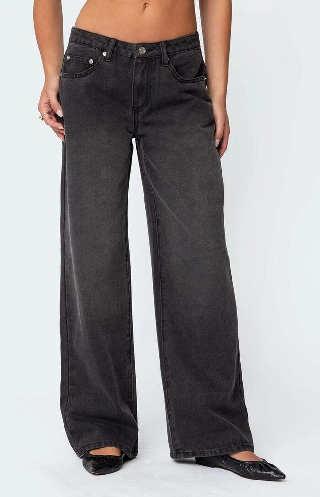 Edikted 1980 Leopard Patch Low Rise Jeans 2
