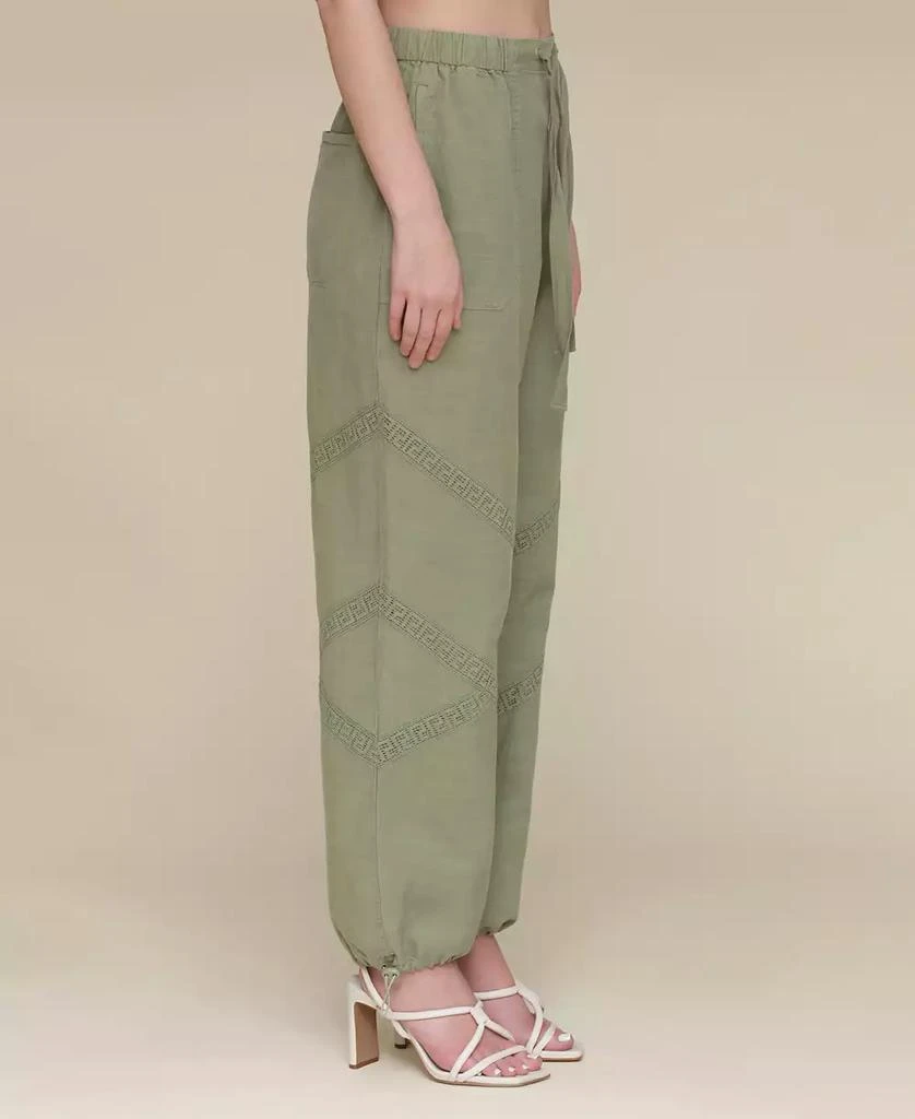 Avec Les Filles Women's Crochet-Trim Soft Utility Jogger Pants 3