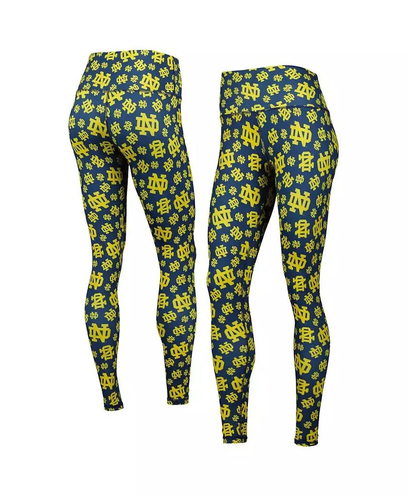 ZooZatz Women's Navy Notre Dame Fighting Irish Team Stacked Mascot Leggings 1